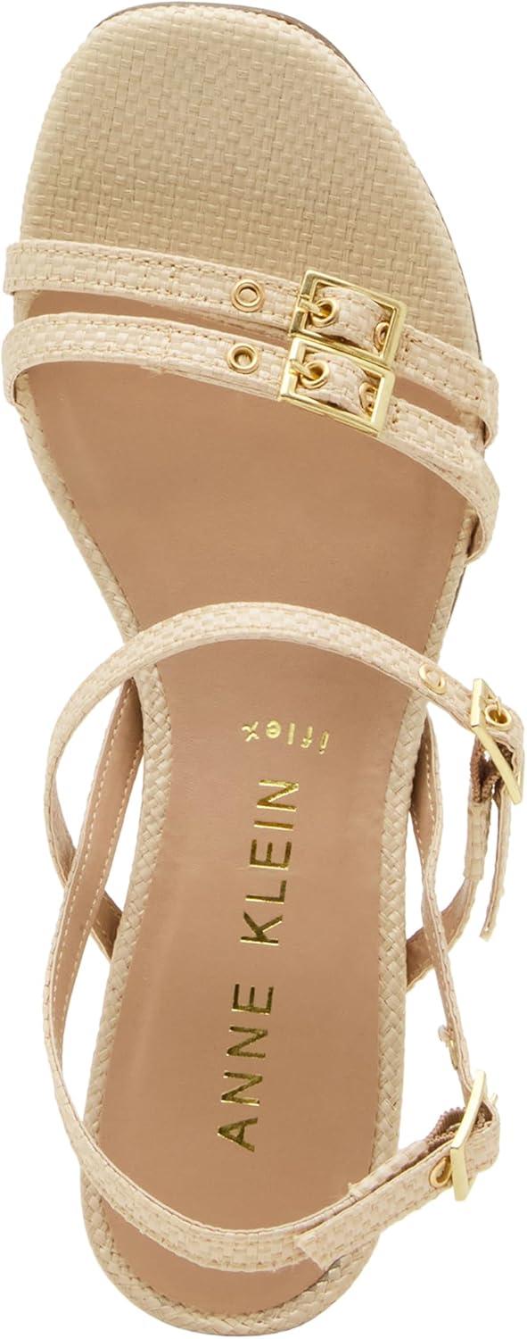 imageAnne Klein Womens Mackenzie Block Heel SandalsNatural Raffia