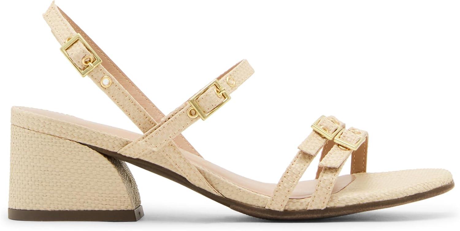 imageAnne Klein Womens Mackenzie Block Heel SandalsNatural Raffia