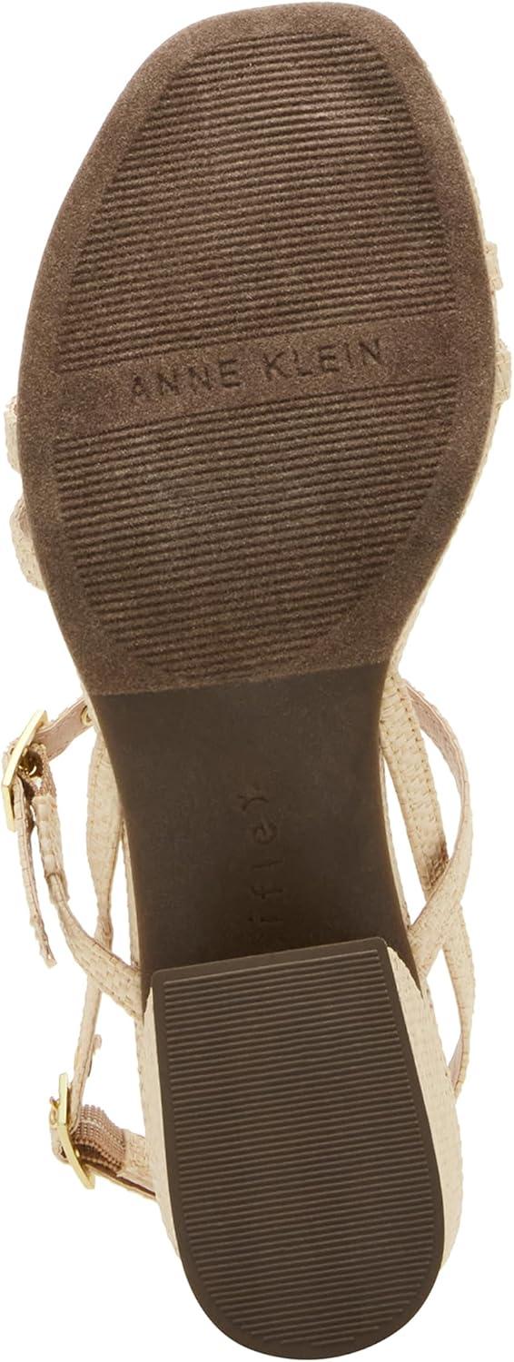 imageAnne Klein Womens Mackenzie Block Heel SandalsNatural Raffia