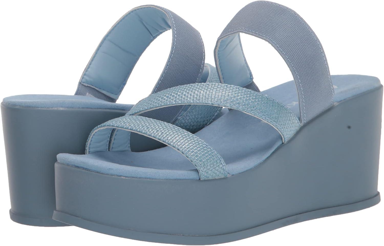 imageAnne Klein Womens Vai Wedge SandalBlue Raffia
