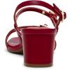 Anne Klein Women’s Mackenzie Block Heel Sandals(Deep Red)