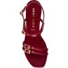 Anne Klein Women’s Mackenzie Block Heel Sandals(Deep Red)