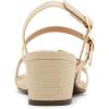 Anne Klein Women’s Mackenzie Block Heel Sandals(Natural Raffia)