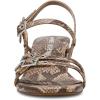 Anne Klein Women’s Mackenzie Block Heel Sandals(Snake Taupe)