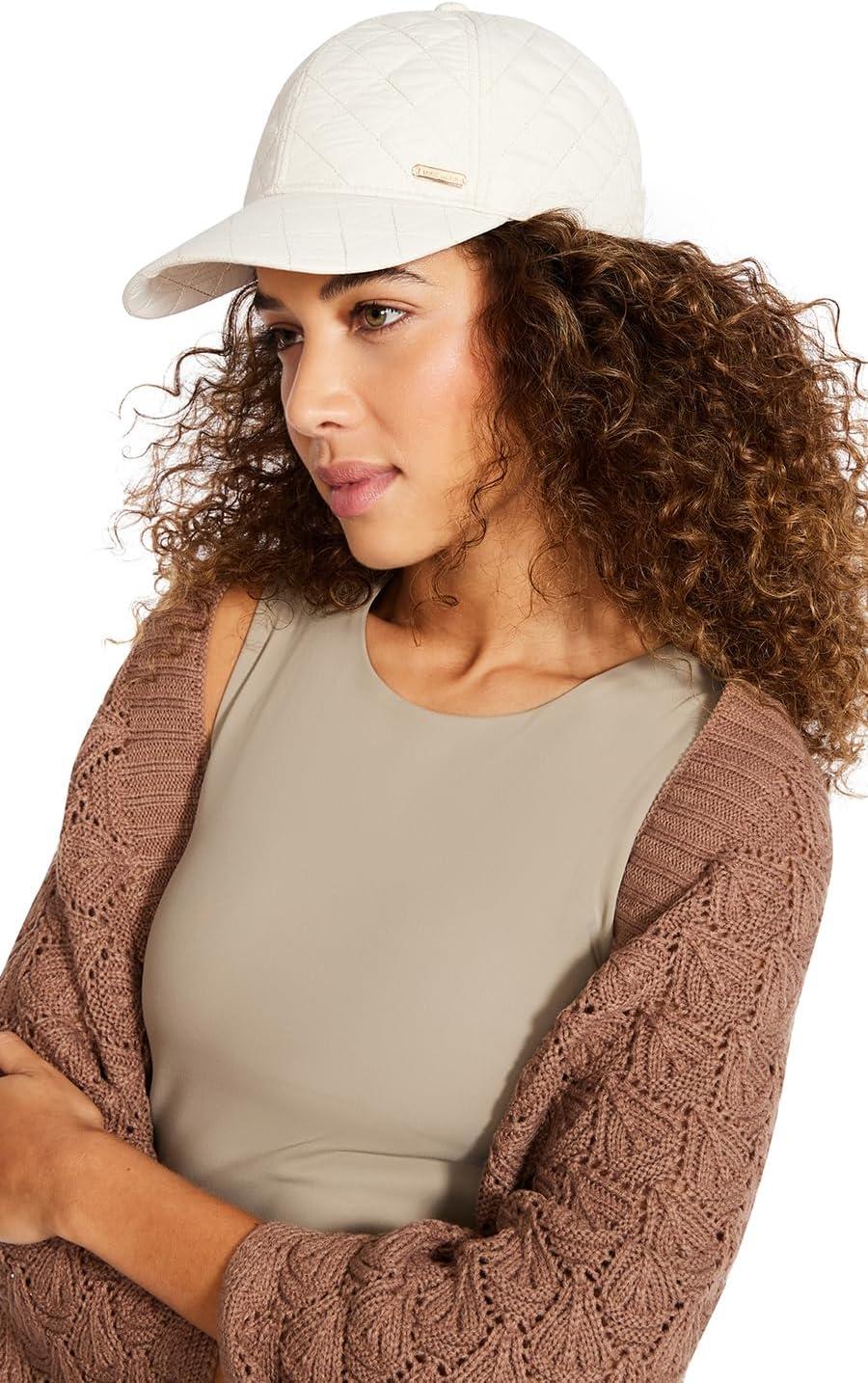 imageAnne Klein Womens Anne Klein Classic Quilted Baseball HatChalk
