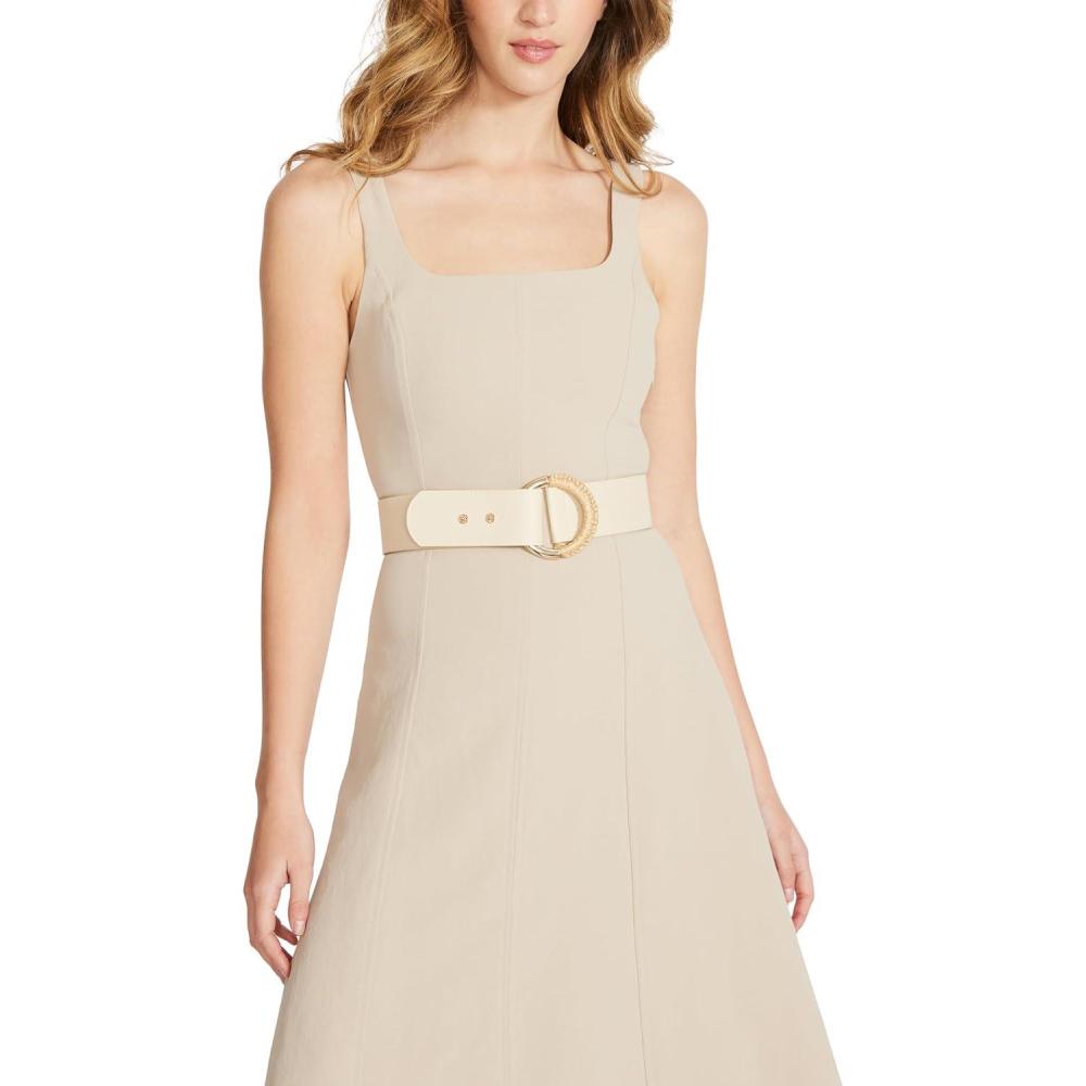 imageAnne Klein womens Wrapped Straw Buckle Stretch BeltIvory
