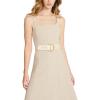 Anne Klein womens Wrapped Straw Buckle Stretch Belt(Ivory)