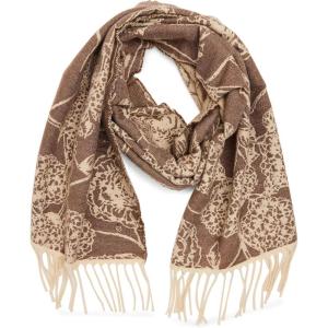Anne Klein womens Tonal Floral Scarf(Sepia)