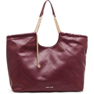 Anne Klein Large stitched quilted tote with chain strap