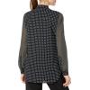 Anne Klein Women’s Petite Popover Tunic-Combo Sleeves(Black/White)