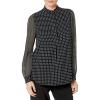Anne Klein Women’s Petite Popover Tunic-Combo Sleeves(Black/White)
