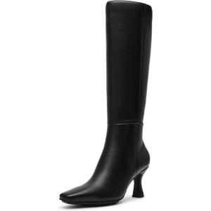 Anne Klein Women’s Perfektion Mid Calf Boot, Black Smooth, 11