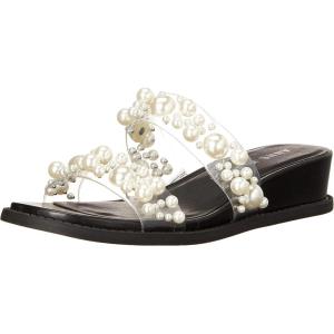 Anne Klein Women’s Slide Sandal(Clear/Black)