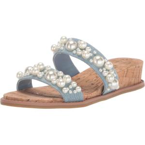 Anne Klein Women’s Slide Sandal(Denim)