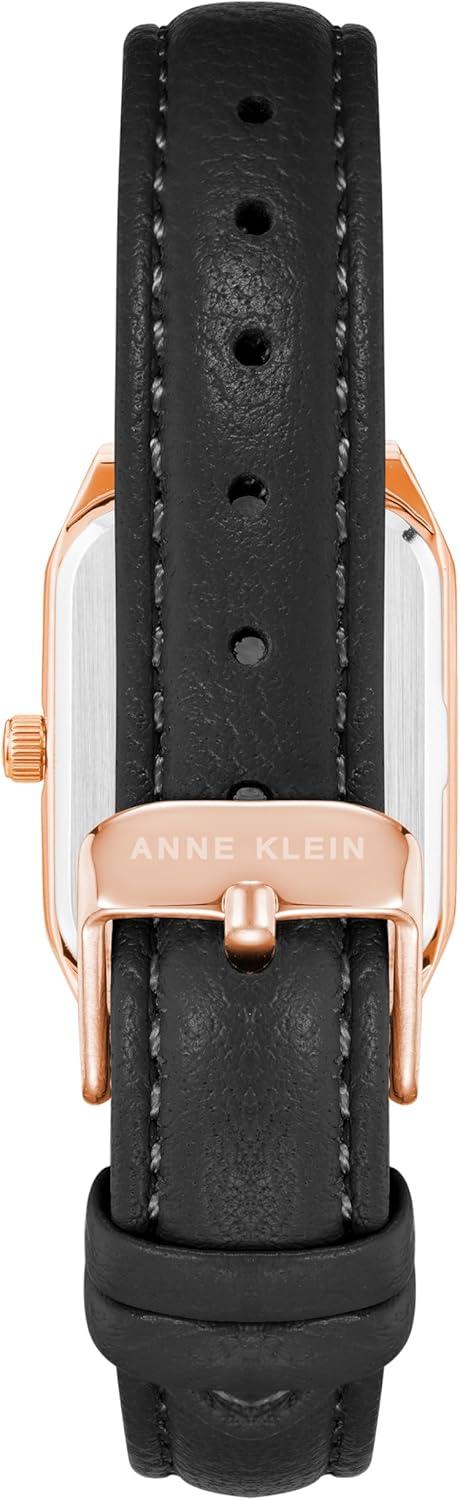 imageAnne Klein Womens Leather Strap WatchBlackBurgundy