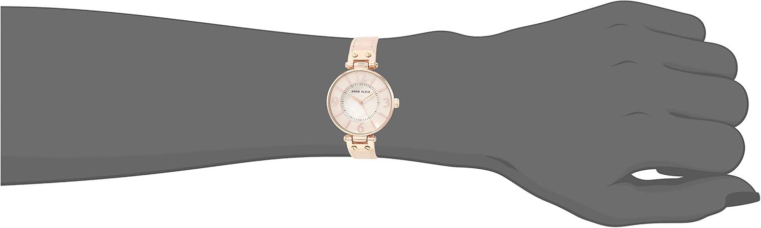 imageAnne Klein Womens Leather Strap WatchBlushRose Gold