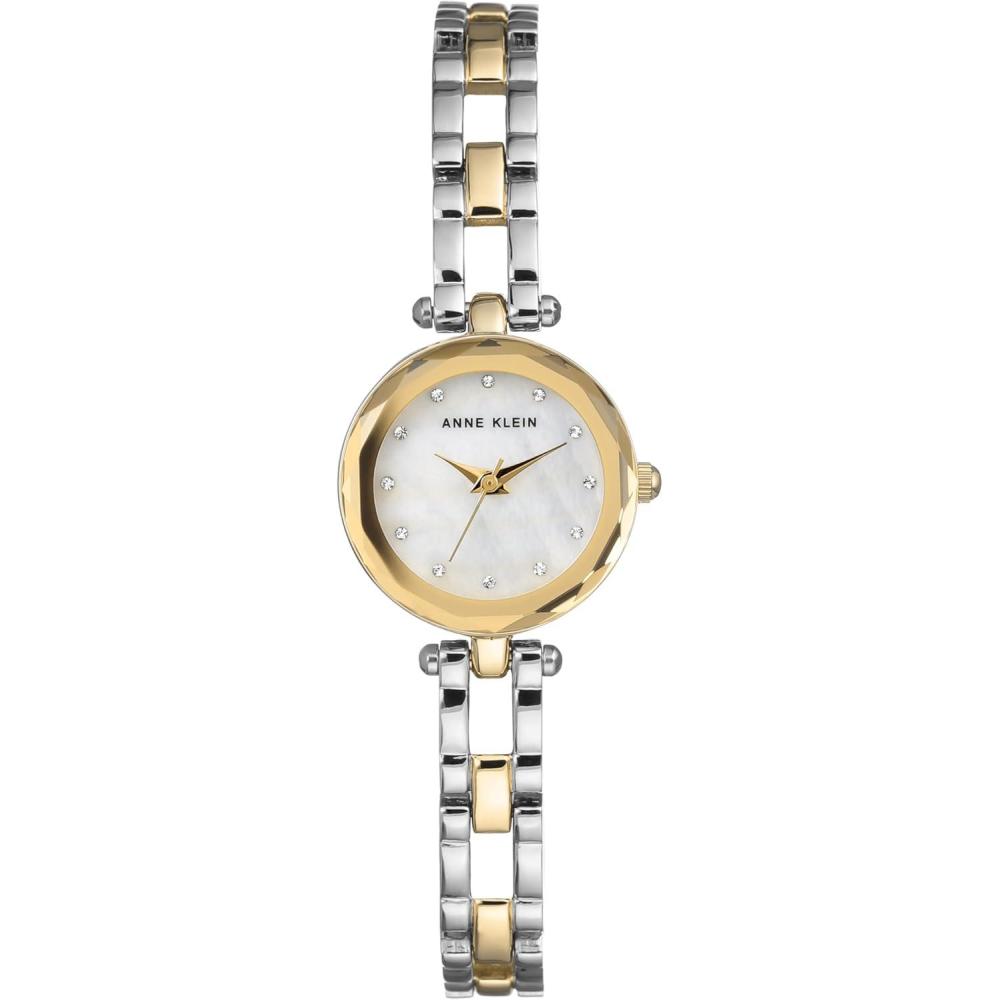 imageAnne Klein Womens Premium Crystal Accented Open Bracelet WatchTwo Tone
