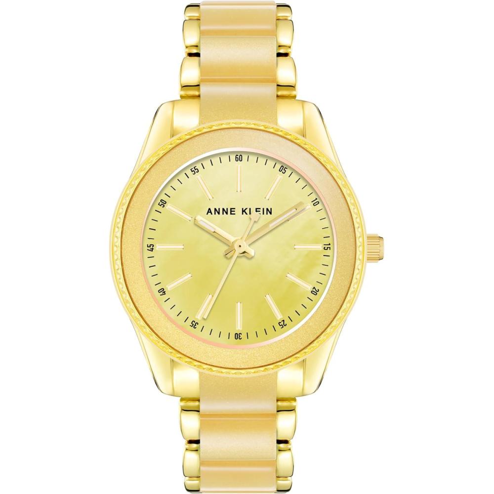 imageAnne Klein Womens Resin Bracelet WatchYellowGold