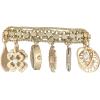 Anne Klein Women’s Premium Crystal Accented Charm Bracelet Watch(Gold)