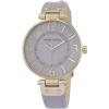 Anne Klein Women’s Leather Strap Watch(Lavender/Gold)
