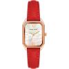 Anne Klein Women’s Leather Strap Watch(Red/Rose Gold)