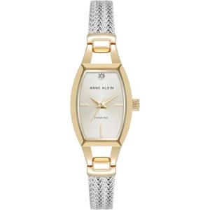 Anne Klein Women’s Genuine Diamond Dial Mesh Bracelet Watch(Two Tone)