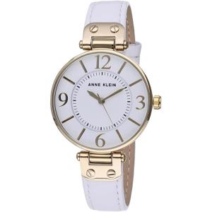 Anne Klein Women’s Leather Strap Watch(White)