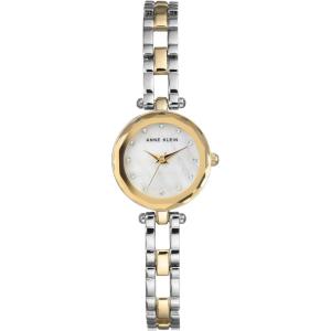 Anne Klein Women’s Premium Crystal Accented Open Bracelet Watch(Two Tone)