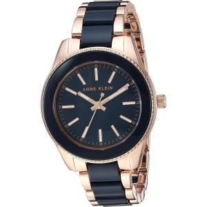 Anne Klein Women’s Resin Bracelet Watch(Gold/Navy Blue)