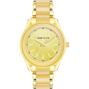 Anne Klein Women’s Resin Bracelet Watch(Yellow/Gold)