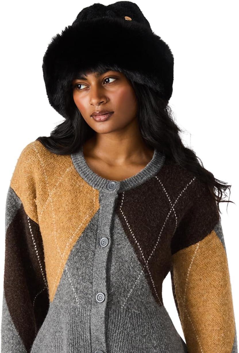 imageAnne Klein Womens Fur Trim BeanieBlack