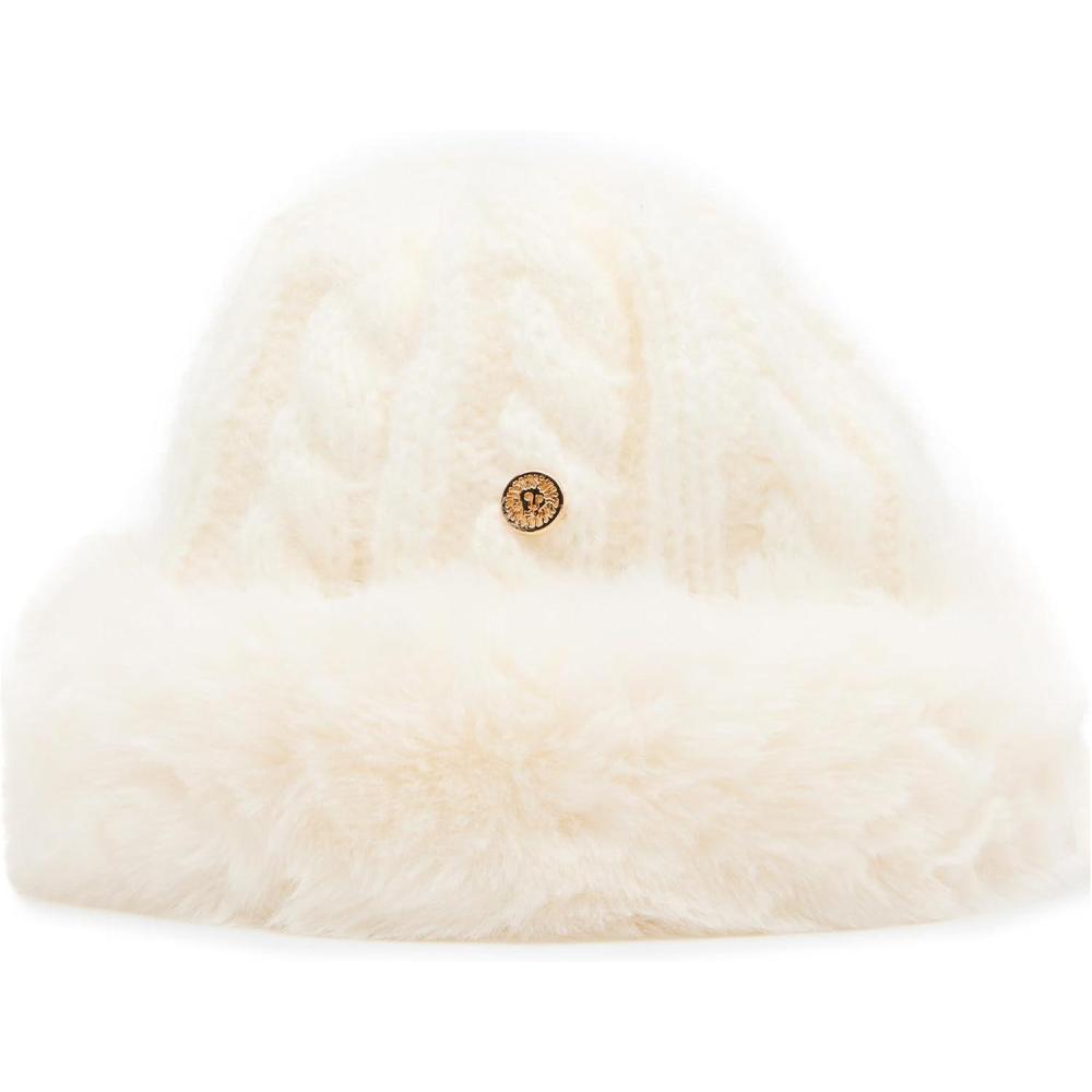 imageAnne Klein Womens Fur Trim BeanieIvory