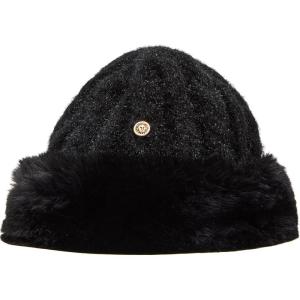 Anne Klein Womens Fur Trim Beanie(Black)