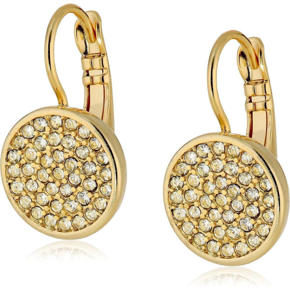 imageAnne Klein Silver Tone and Crystal Pave Stud EarringsGold Tone