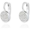 Anne Klein Silver Tone and Crystal Pave Stud Earrings(Silver Tone)