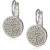 Anne Klein Silver Tone and Crystal Pave Stud Earrings(Silver Tone)