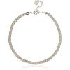 Anne Klein Silver-Tone Crystal Glass Tubular Pave Collar Necklace, 16″