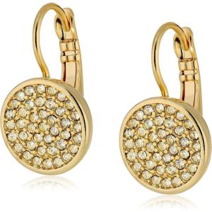 Anne Klein Silver Tone and Crystal Pave Stud Earrings(Gold Tone)