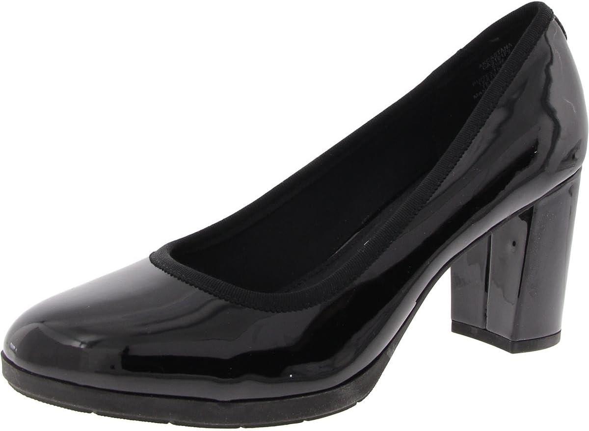 imageAnne Klein Womens Castana Comfortable Block Heeled PumpBlack