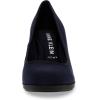 Anne Klein Women’s Castana Comfortable Block Heeled Pump(Stretch Navy)