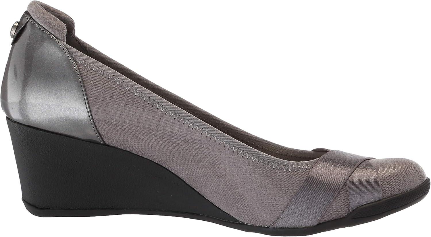 imageAnne Klein Womens Timeout Wedge Heel PumpPewter