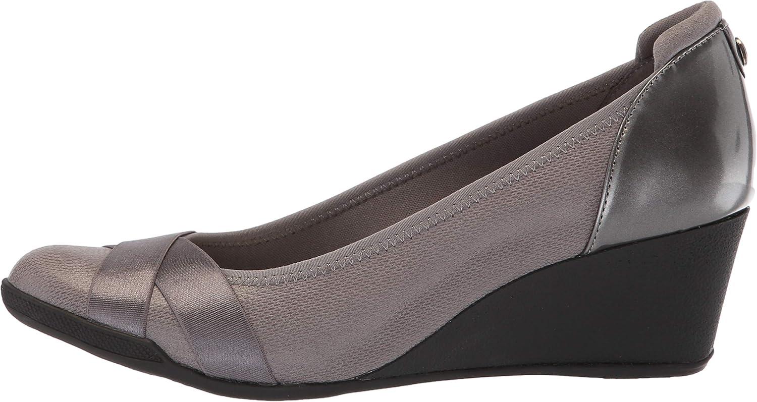 imageAnne Klein Womens Timeout Wedge Heel PumpPewter