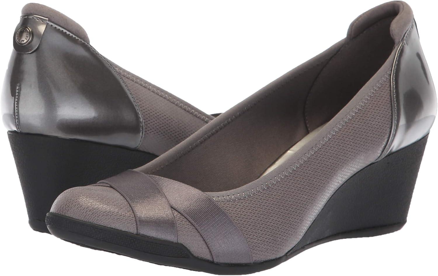 imageAnne Klein Womens Timeout Wedge Heel PumpPewter