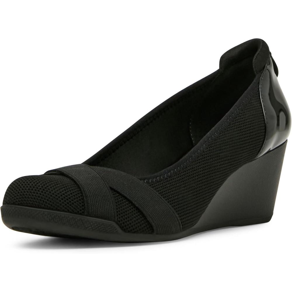 imageAnne Klein Womens Timeout Wedge Heel PumpBlack