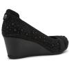 Anne Klein Women’s Timeout Wedge Heel Pump(Black Crystal)