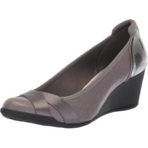 Anne Klein Women’s Timeout Wedge Heel Pump(Pewter)