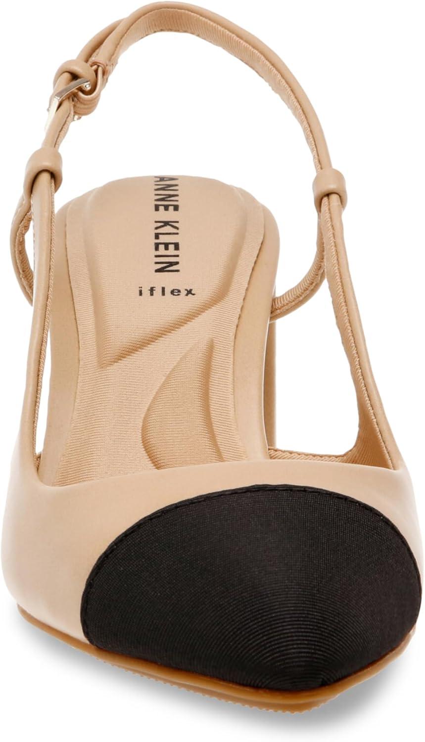 imageAnne Klein Womens Brooklyn Pointed Toe Slingback HeelsNude Black