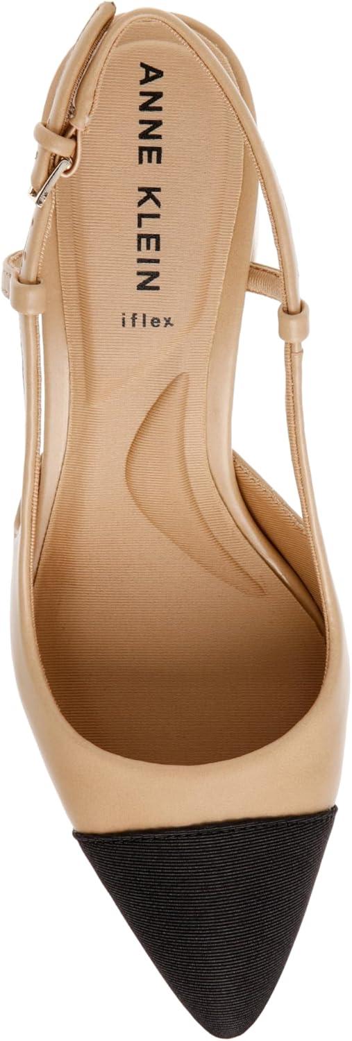 imageAnne Klein Womens Brooklyn Pointed Toe Slingback HeelsNude Black