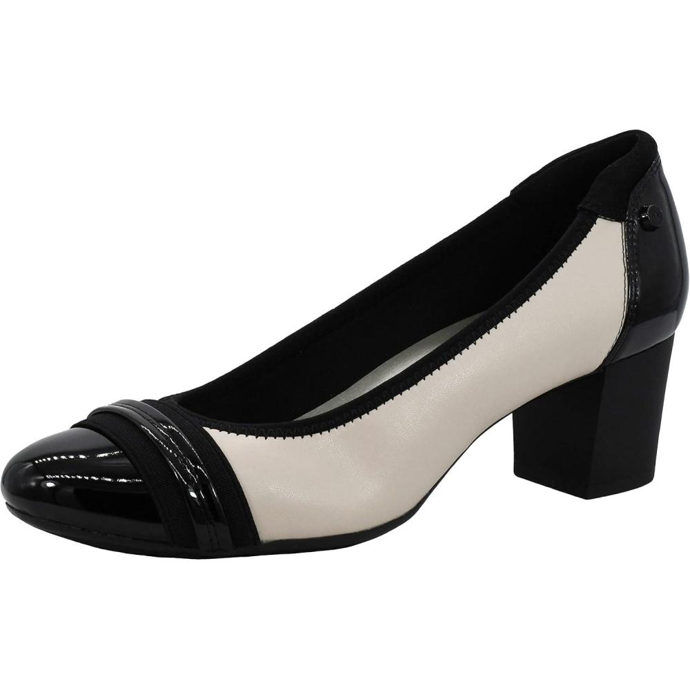 imageAnne Klein Sport Womens Guardian Leather Dress PumpCreamBlack