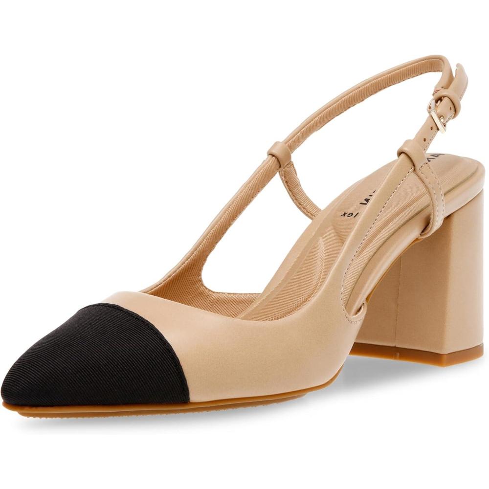 imageAnne Klein Womens Brooklyn Pointed Toe Slingback HeelsNude Black